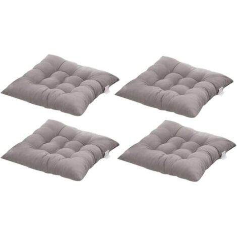 4 Coussins de Chaises Carrés 40x40 Coussins de Siège Décoration Maison Coussin Mat Matelassée,Confortable et coloré - Idéal pour intérieur et extérieur (Gris)
