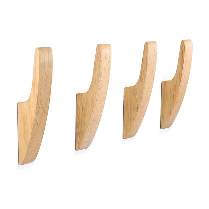 Linghhang - 4 Crochets et Patères pour la Maison, Porte Manteau Mural Bois, Patere Murale Boi Vintage Multifonctionnelles, Crochet Salle de Bain,