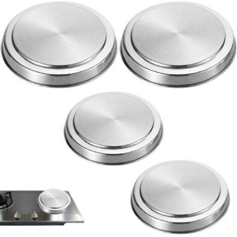 4 cubiertas de acero inoxidable para estufa, protectores de estufa, utensilios de cocina, cubiertos, accesorios de cocina de 17/21 cm