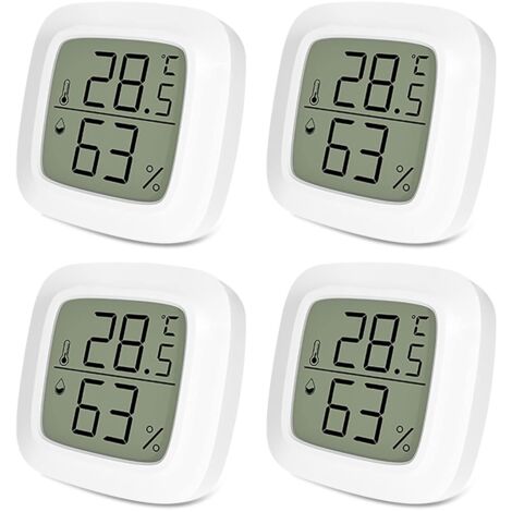 4 digitale Thermometer-Hygrometer Innenthermometer, tragbares Hygrometer, Temperatur- und Feuchtigkeitsanzeiger für Celsius-Innenklimakontrolle