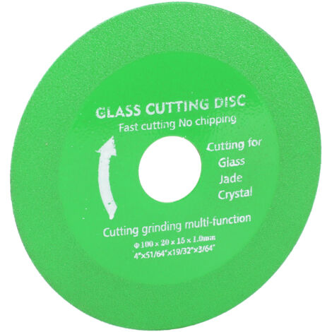 4 Disques de Coupe Diamant 100x20x15x1mm pour Verre Céramique Pierre Jade - Lame Émeri Brasée Vert Noir