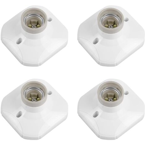 4 douille ampoule e27, base plafonnier céramique, support led blanc 220v, pour salon, chambre, garage
