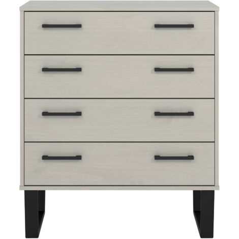 4 Drawer Chest of Drawers Grey Wax Finish