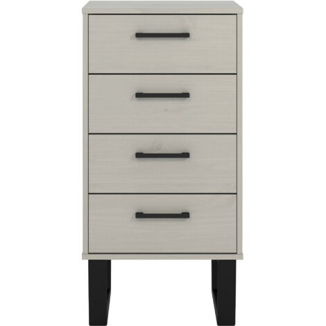 4 Drawer Narrow Chest of Drawers Grey Wax Finish