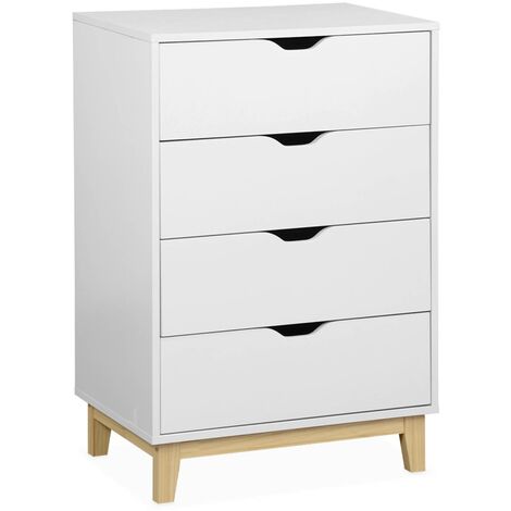4-drawer scandi-style chest White 60x40x90 cm - Floki