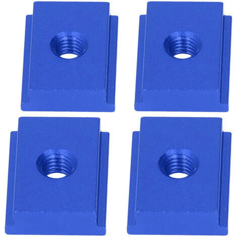 4 écrous à fente coulissante type T série 30 M8 en alliage d'aluminium pour le travail du bois, pièces de mouvement linéaire, bleu