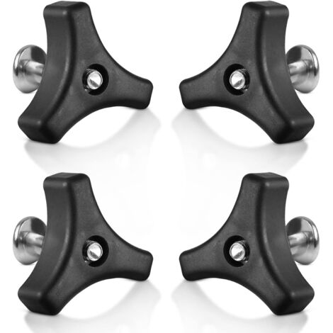 4 écrous à oreilles universels en plastique pour tondeuse à gazon et boulons à triple angle pour poignée de tondeuse, pièces et accessoires pour la plupart des poignées de tondeuse à gazon (4 pièces)