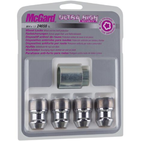 4 ECROUS ANTIVOL SL MCGARD M14X1.5/ 60°/ LONG. 39MM/ Ø21MM