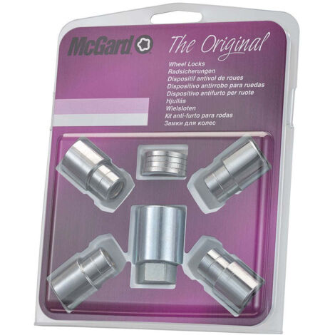 4 ECROUS ANTIVOL SU MCGARD M12X1.25/ PLAT/ LONG. 15/35MM/ Ø21MM