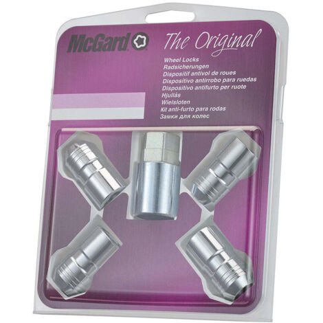 Lot de 4 écrous antivol M14x1.5 – Acier traité anti-corrosion – Compatible avec jantes – Clé spéciale fournie – Mcgard