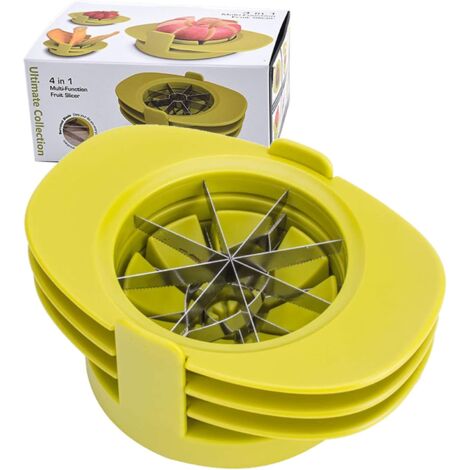 4 en 1 Apple en forme de poire évider tomates Cutter multifonctionnel Fruit Slicers Ensemble ustensile de cuisine, Coupe-trancheuse à pomme, Couper Fruits avec Trancheuse Poire Mangue-Fei Yu