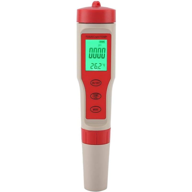 4 en 1 Automatique Portable Numerique TDS PH EC Temp Mtre Testeur de Qualite d'eau Test de Purete Stylo Testeur de Mesure