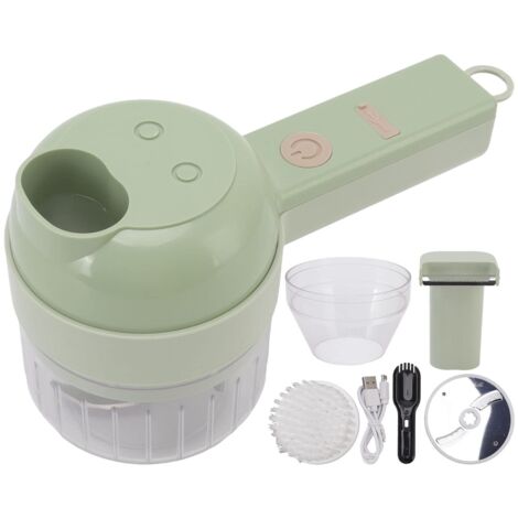 4 en 1 Legumes Multifonctions Electrique,Portable Legume électrique,USB Rechargeable à oignons pour Gingembre, Piment, Fruits, Viande