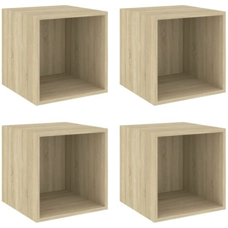 4 ensembles de meubles muraux cubes 37x37x37cm conception élégante diverses couleurs disponibles Couleur : marron