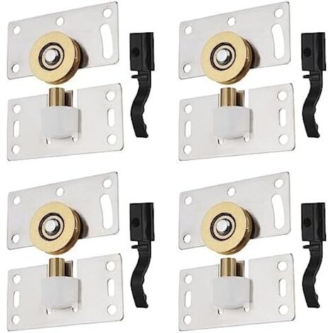 4 ensembles Roulettes de Porte Coulissante en Acier Inoxydable Garnitures de Porte Coulissante de Roue de Piste Coulissante pour Matériel de Meubles Windows d'armoires de Garde-robes