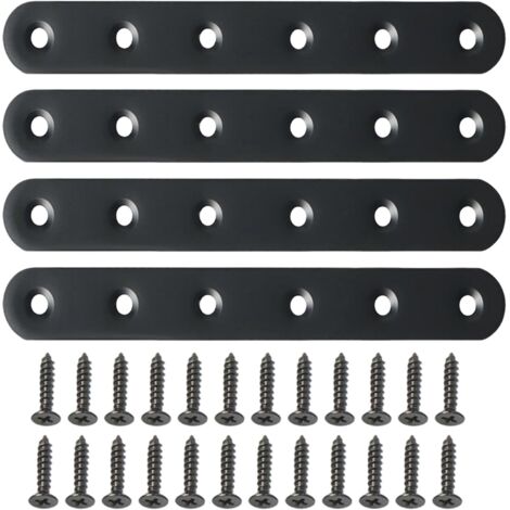 4 Équerres d'Angle Plates et Droites, 15 CM, Supports D'angle Plats Pratique, Équerre Plate avec Vis, Pour Chaise en Bois, Planche, Fenêtre, Meuble