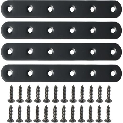 4 Équerres d'Angle Plates et Droites, 15 CM, Supports D'angle Plats Pratique, Équerre Plate avec Vis, Pour Chaise en Bois, Planche, Fenêtre, Meuble