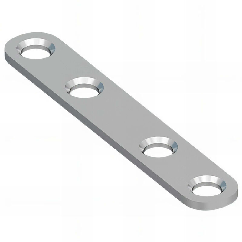 Fixtout - 4 équerres de chaise plates galvanisés - 76,5 x 13 x 2,0 mm