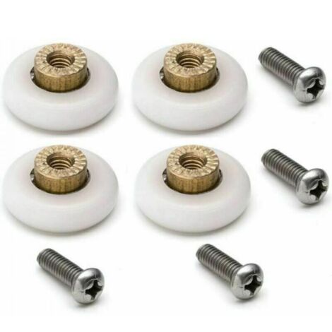 4 Ersatzrollen für Duschschiebetür mit M6 Schrauben Durchmesser 20 mm