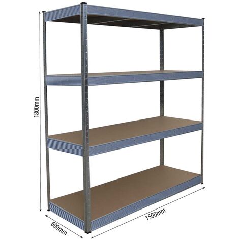 4 etageres 500kg p/etagere bois acier STILKER - 09004