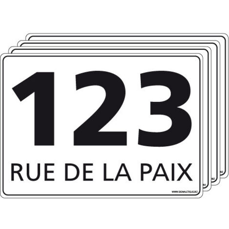 4 Étiquettes Adhésives Personnalisables pour Poubelles – Nom de Rue et Numéro – Format 210x150 mm