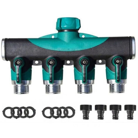 4-fach-Gartenschlauchverbinder, Verteiler, Bewässerungsanschluss, Verlängerungsverbinder, Wasserhahnadapter - Keeper