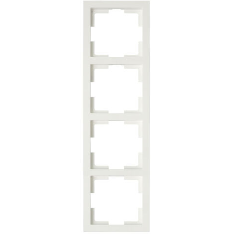 4-fach Rahmen / Schalterblende Modul in Cremeweiß, eckig