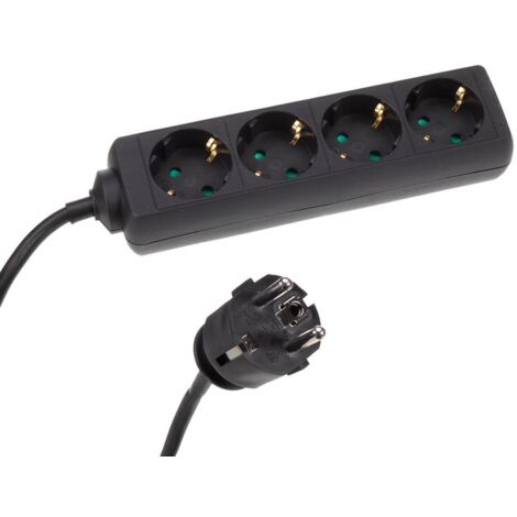 4-FACH-STECKDOSENLEISTE MIT SCHRUMPFSCHLAUCH - 3G1.5 - KABEL: 1.5 m - SCHUKO
