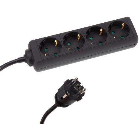 4-FACH-STECKDOSENLEISTE MIT SCHRUMPFSCHLAUCH - 3G1.5 - KABEL: 5 m - SCHUKO