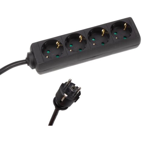 4-FACH-STECKDOSENLEISTE MIT SCHRUMPFSCHLAUCH - 3G2.5 - KABEL: 5 m - SCHUKO