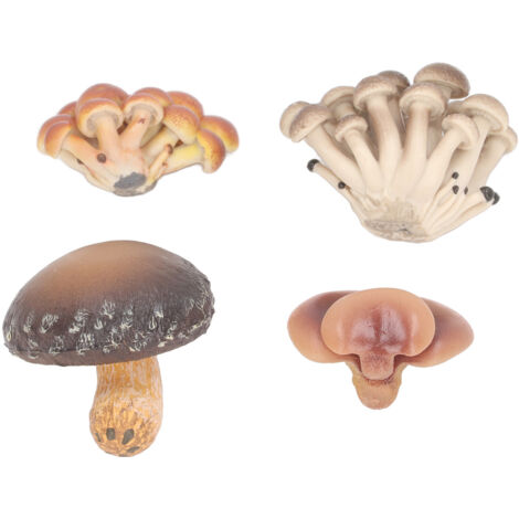 4 figurines champignons miniatures hautes simulations pour décoration et éducation, type 1