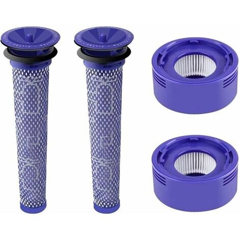 HÉLOISE 4 Filter Kit with 2 Post-Motor Filters for Dyson V7 V8 and 2 Pre-Motor Filters for Dyson V6 V8 V7 DC58 DC59 Dyson Vacuum Cleaner Accessory