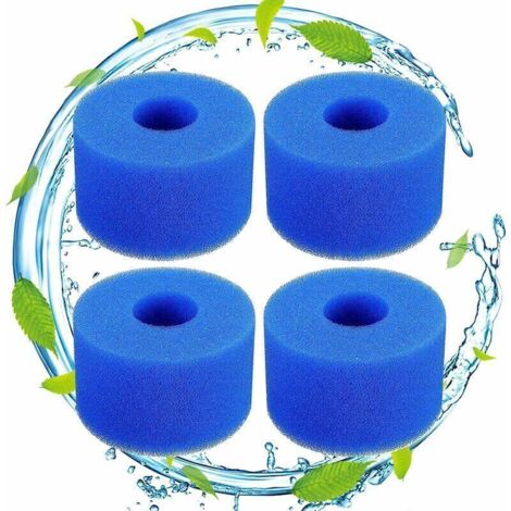 4 filtres de piscine en mousse filtre pour type S1 - Filtre en Mousse pour Spa, Piscine - Réutilisables et lavables - Éponge de filtration de type S1