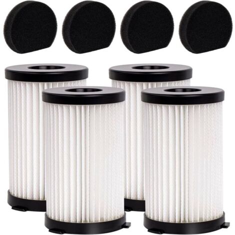 4 filtres HEPA + 4 éponges compatibles avec MooSoo D600/D601 iwoly V600, pour Ariete Handy Force 2759/2761, pour Conga Thunderbrush 520/550/560
