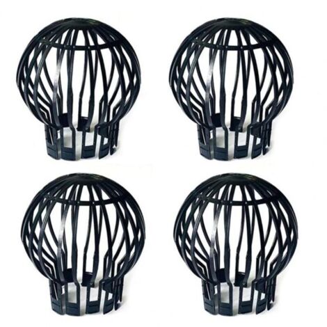 4 Filtres pour gouttières Siphon de sol en maille plastique noir