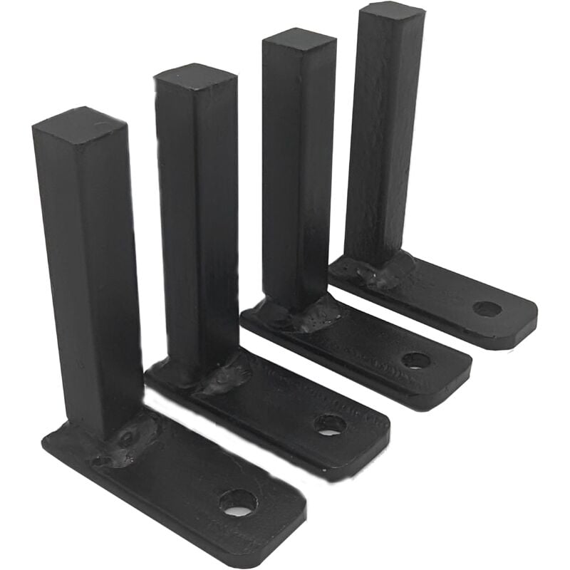 4 fixations grille de défense carré plein 15 x 15 mm