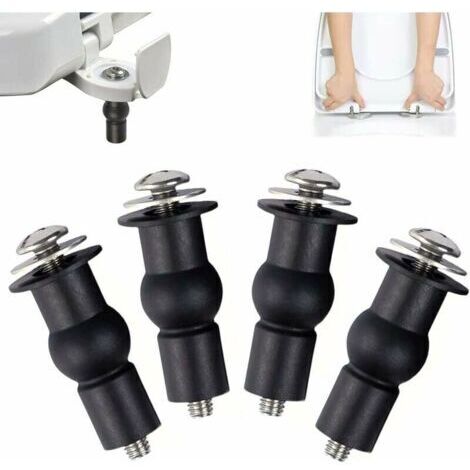 4 fixations pour cuvette de toilette, fixations pour charnières d'abattant de toilette, abattant de toilette, vis de charnière, fixations à vis extensibles en caoutchouc,
