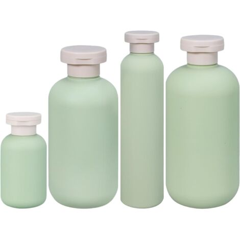 4 fons voyage 100/200/260/300 ml compressibles anti-fuite, pour crèmes, lotions ou shampoings