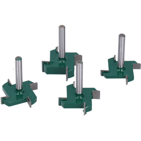 4 Fraises à Queue de 6mm en Acier Carbone pour Rainure en T, Outils de Menuiserie et de Découpe du Bois
