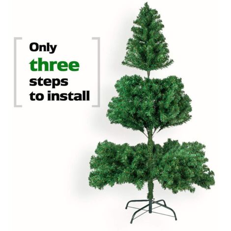 4 ft künstlicher Weihnachtsbaum, unbeleuchteter Weihnachtsbaum mit 230 Zweigspitzen und stabilem Metallständer für Büro, Zuhause, Geschäft, Party, Weihnachtsdeko, grün