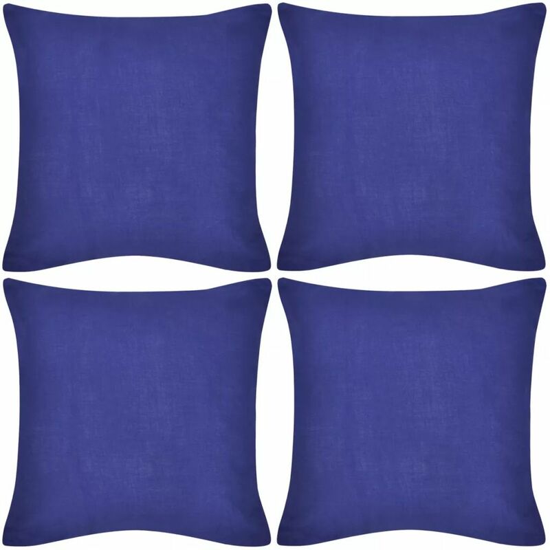 

4 fundas azules para cojines de algodon, 40 x 40 cm