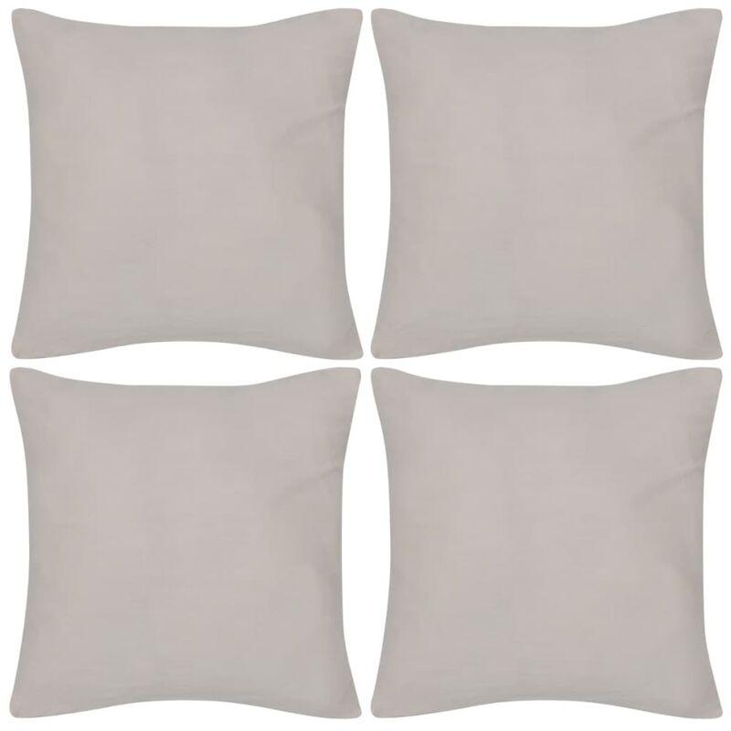 

4 fundas beige para cojines de algodón, 80 x 80 cm - Beige