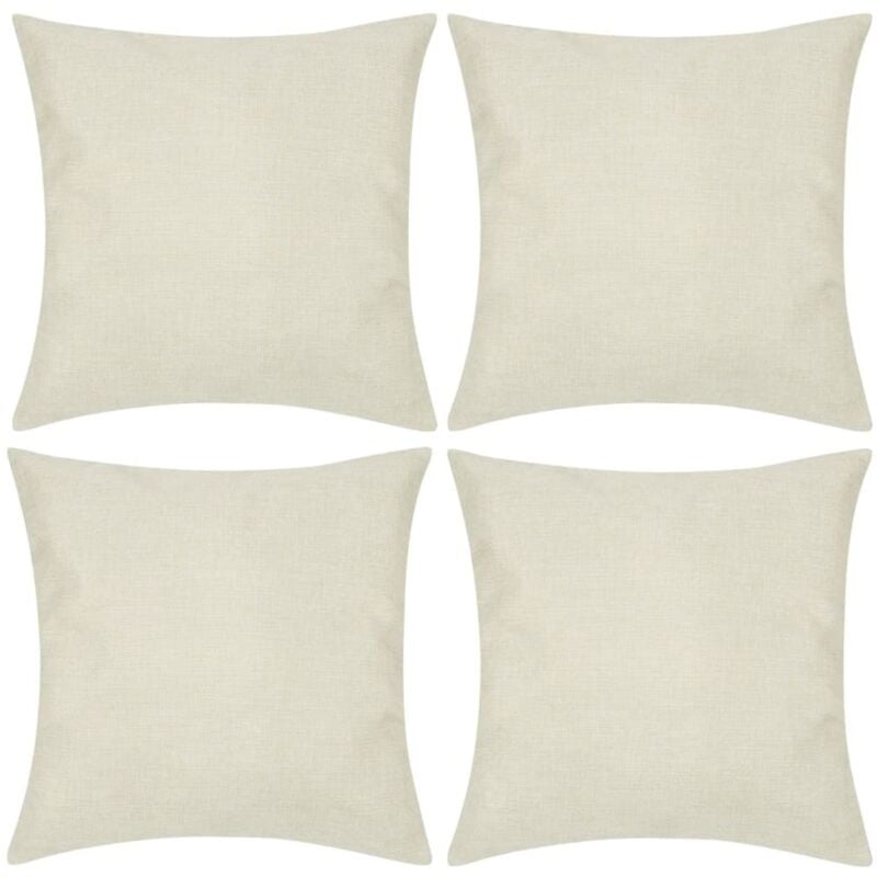 

Fundas para Cojines 4 Unidades de Imitación de Lino Beige 50x50 cm - Beige - Vidaxl