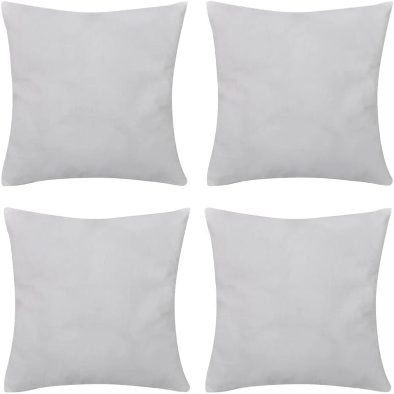 

4 fundas blancas para cojines de algodón, 40 x 40 cm - Blanco