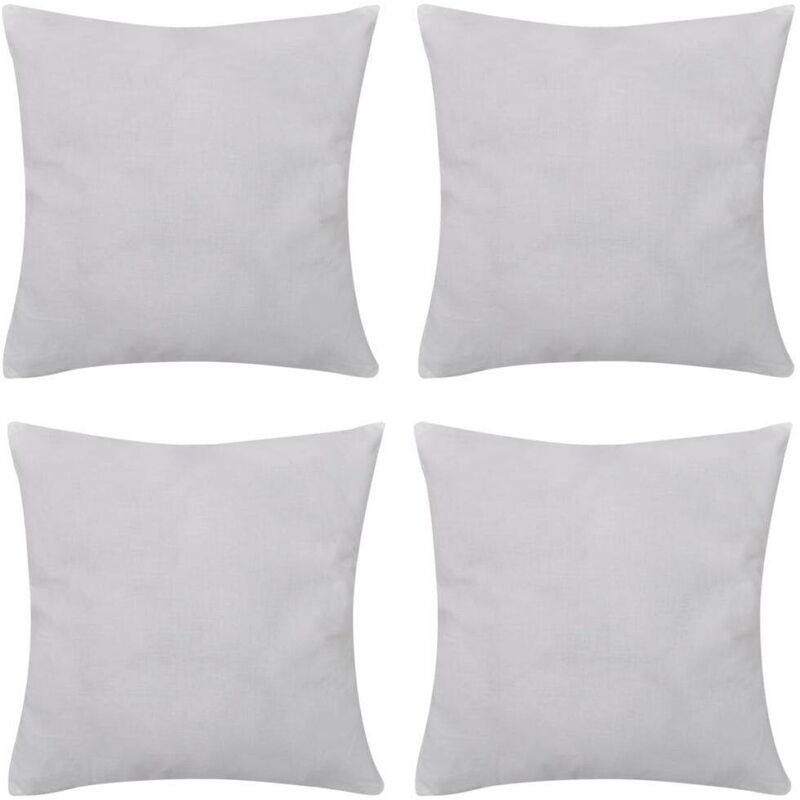 

4 fundas blancas para cojines de algodón, 80 x 80 cm