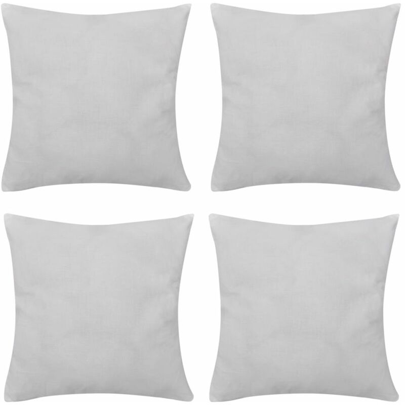 

4 fundas blancas para cojines de algodón, 50 x 50 cm