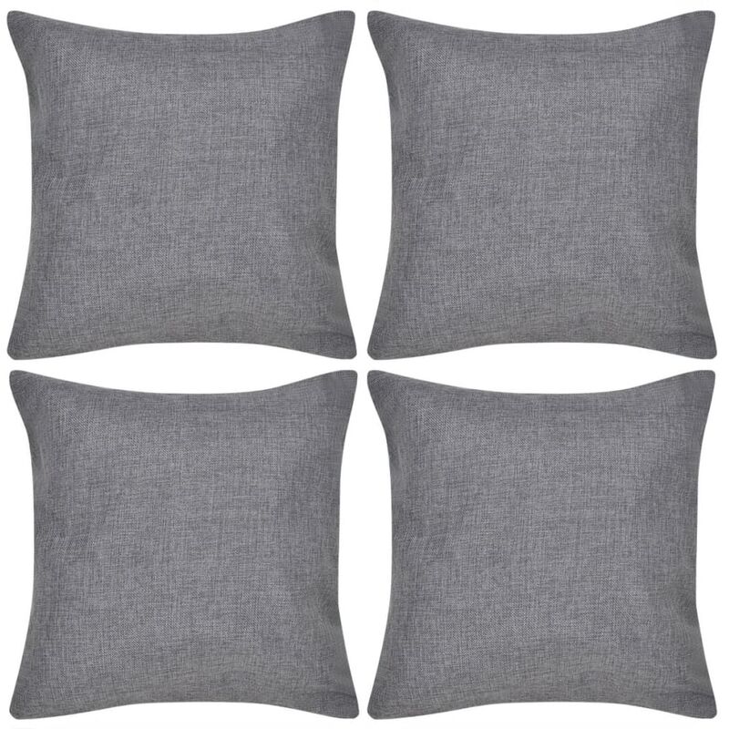 

vidaXL Fundas para Cojines 4 Unidades de Imitación de Lino Color Antracita 40x40 cm - Antracita
