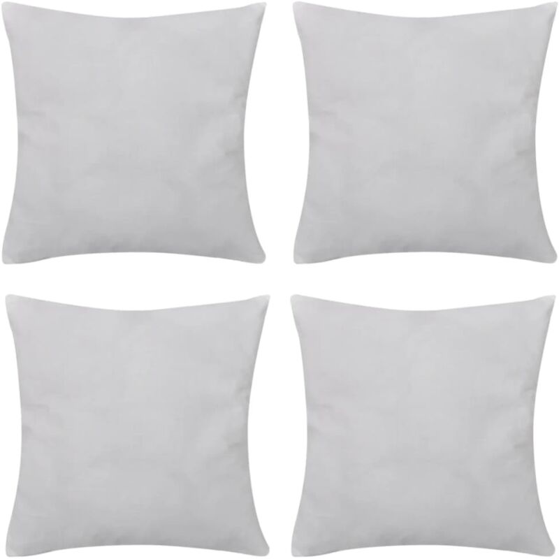 

vidaXL Fundas para Cojines 4 Unidades de Algodón Blancas 40x40 cm - Blanco