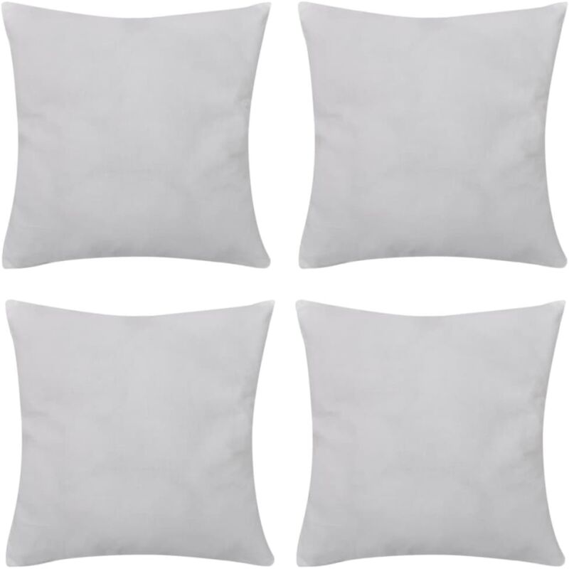 

vidaXL Fundas para Cojines 4 Unidades de Algodón Blancas 50x50 cm - Blanco