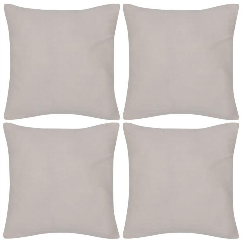 

vidaXL Fundas para Cojines 4 Unidades de Algodón Beige 40x40 cm - Beige